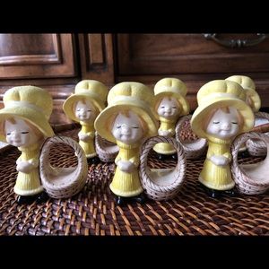 Vintage prairie girl napkin rings